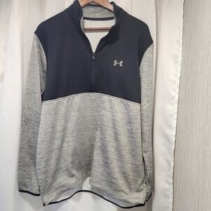 Under Armour Sweater Mens XL XLarge Gray ColdGear‎ Pullover 1/4 Zip Casual Golf